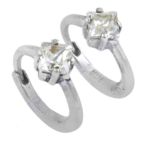 Silver cubic zirconia toe rings for women | fashion jewelry