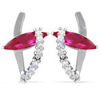 Load image into Gallery viewer, Silver Ruby Stud Earrings for Women | Gemstone Jewelry
