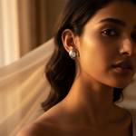 Load image into Gallery viewer, Silver Stud Earrings with White Gemstones | Daily Wear Jewelry