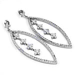 Load image into Gallery viewer, Silver Cubic Zirconia Dangle Earrings for Women | Party Jewelry