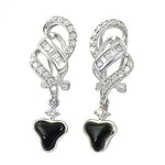 Load image into Gallery viewer, 925 Silver Onyx Drop Earrings for Women | Black Gemstone Jewelry