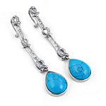 Load image into Gallery viewer, 925 Silver Turquoise Drop Earrings for Women | Dangle Jewelry