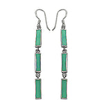 Load image into Gallery viewer, 925 Silver Green Gemstone Drop Earrings for Women | Gift Jewelry