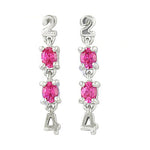 Load image into Gallery viewer, Silver 24 Earrings with Pink Gemstones | Women's Jewelry Gift
