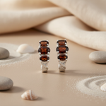 Load image into Gallery viewer, 925 Silver Garnet Hoop Earrings for Women | Gemstone Jewelry