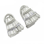 Load image into Gallery viewer, Silver Baguette Cut Stud Earrings for Women | Daily Wear Jewelry