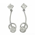 Load image into Gallery viewer, Silver Cubic Zirconia Drop Earrings for Women | Dangle Jewelry