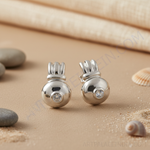 Load image into Gallery viewer, Silver Stud Earrings with Clear Cubic Zirconia | Women's Jewelry