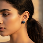 Load image into Gallery viewer, 925 Silver Black Sapphire Stud Earrings for Women | Gift