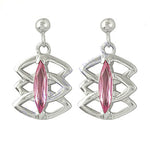 Load image into Gallery viewer, 925 Silver Pink Gemstone Drop Earrings for Women | Gift