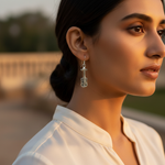 Load image into Gallery viewer, 925 Silver Violin Earrings with Black Gemstones for Women