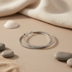 Load image into Gallery viewer, 925 Silver Diamond Hoop Earrings | Women's Daily Wear Jewelry