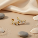 Load image into Gallery viewer, gold plating Hoop Cubic Zirconia Earrings for Women | Dainty Jewelry