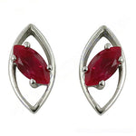 Load image into Gallery viewer, Silver Ruby Stud Earrings for Women | Gemstone Jewelry Gift