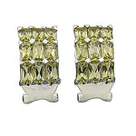 Load image into Gallery viewer, Silver Yellow Gemstone Stud Earrings | Women's Fashion Jewelry