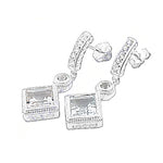 Load image into Gallery viewer, 925 Silver Square Dangle Earrings | Daily Wear Jewelry for Women