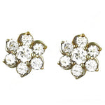 Load image into Gallery viewer, gold plating Diamond Flower Stud Earrings | Women's Floral Jewelry