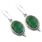 Load image into Gallery viewer, 925 Silver Emerald Drop Earrings for Women | Gemstone Jewelry