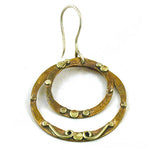 Load image into Gallery viewer, Brass Circle Drop Earrings | Handmade Bohemian Jewelry for Women