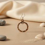 Load image into Gallery viewer, Copper Hoop Earrings with gold plating Accents | Unique Jewelry Gift