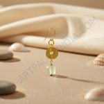 Load image into Gallery viewer, gold plating Green Stone Dangle Earrings for Women | Daily Wear Jewelry