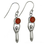 Load image into Gallery viewer, 925 Sterling Silver Carnelian Goddess Earrings for Women