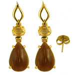 Load image into Gallery viewer, gold plating Teardrop Earrings with Citrine & Brown Gemstones | Gift for Her