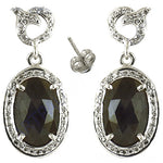 Load image into Gallery viewer, 925 Silver Oval Sapphire Earrings for Women | Dangle Earrings