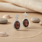 Load image into Gallery viewer, 925 Silver Star Sapphire Earrings for Women | Dangle Earrings