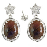 Load image into Gallery viewer, 925 Silver Star Sapphire Earrings for Women | Dangle Earrings