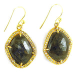Load image into Gallery viewer, gold plating Labradorite Earrings with Diamonds for Women | Gift Jewelry
