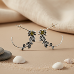 Load image into Gallery viewer, 925 Silver Flower Leaf Hoop Earrings for Women | Gift