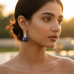 Load image into Gallery viewer, Silver Lapis Lazuli Drop Earrings for Women | Gemstone Jewelry