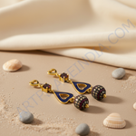 Load image into Gallery viewer, gold plating Dangle Earrings with Garnet & Enamel | Women's Jewelry