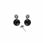 Load image into Gallery viewer, 925 Silver Black Gemstone Stud Earrings for Women | Gift