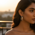 Load image into Gallery viewer, Silver Hoop Earrings for Women | Simple Round Design