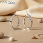 Load image into Gallery viewer, Silver Oval Hoop Earrings for Women | Dainty Minimalist Jewelry
