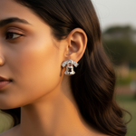 Load image into Gallery viewer, 925 Silver Padlock Stud Earrings | Cubic Zirconia | For Women