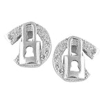 Load image into Gallery viewer, 925 Silver Padlock Stud Earrings | Cubic Zirconia | For Women