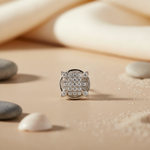 Load image into Gallery viewer, Silver Diamond Stud Earrings | Square Cut | For Women