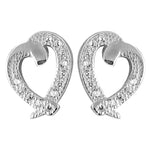 Load image into Gallery viewer, 925 Silver Heart Stud Earrings with Crystals | Gift for Her