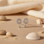 Load image into Gallery viewer, 925 Silver Cubic Zirconia Key Earrings for Women | Dazzling Jewelry
