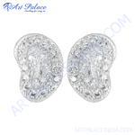 Load image into Gallery viewer, Silver stud earrings with sparkling cubic zirconia gemstones, ideal for women's fashion jewelry.