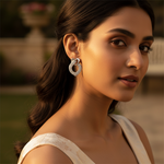 Load image into Gallery viewer, Silver Cubic Zirconia Drop Earrings for Women | Elegant Jewelry