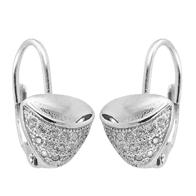 925 silver cubic zirconia leverback earrings for women