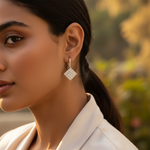 Load image into Gallery viewer, 925 Silver Diamond Square Earrings for Women | Gift Jewelry