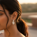 Load image into Gallery viewer, Silver Cubic Zirconia Earrings for Women | Dazzling Jewelry