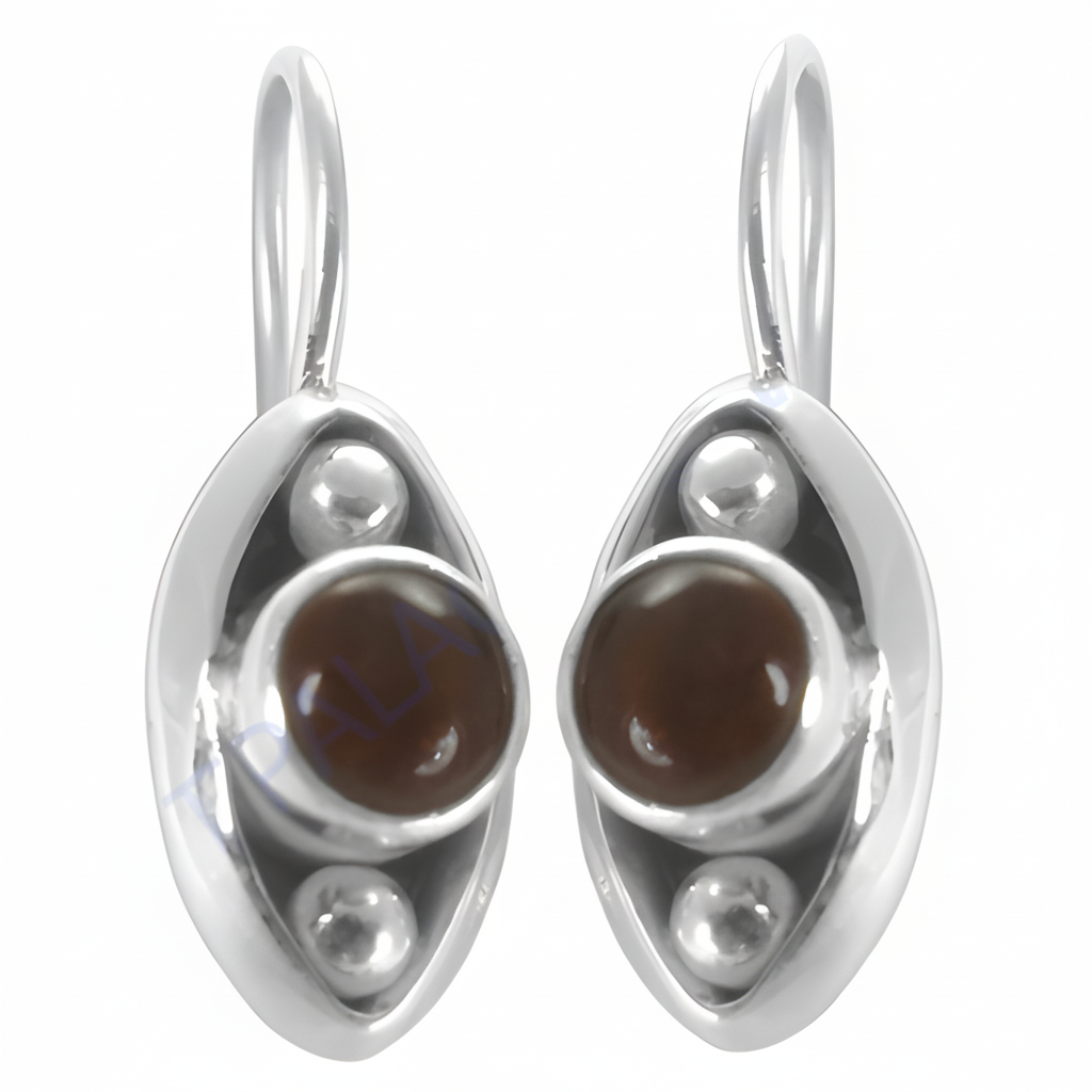 925 silver brown gemstone drop earrings for women | gift