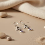 Load image into Gallery viewer, 925 Silver Amethyst Drop Earrings for Women | Dangle Jewelry