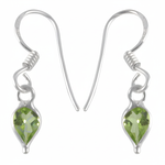 Load image into Gallery viewer, 925 Silver Peridot Drop Earrings for Women | Green Gemstone Jewelry